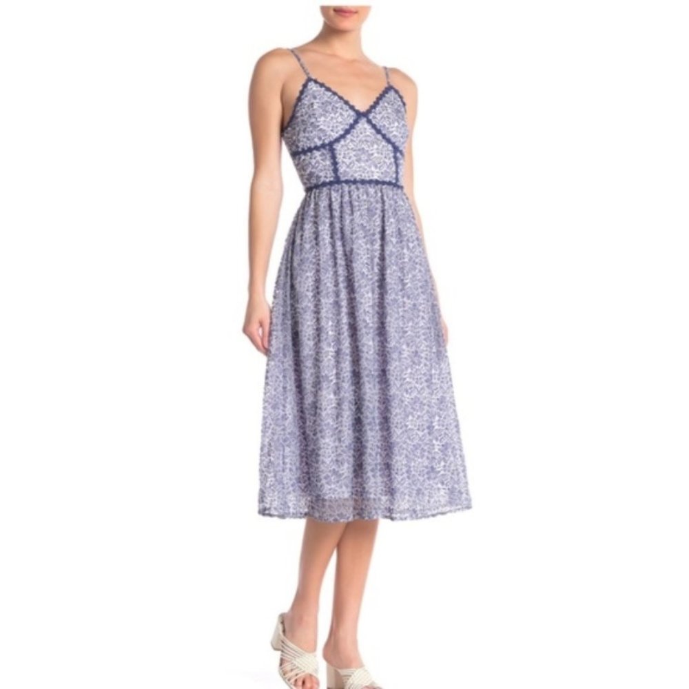 NSR NWOT Blue Lace Dress Midi Dress